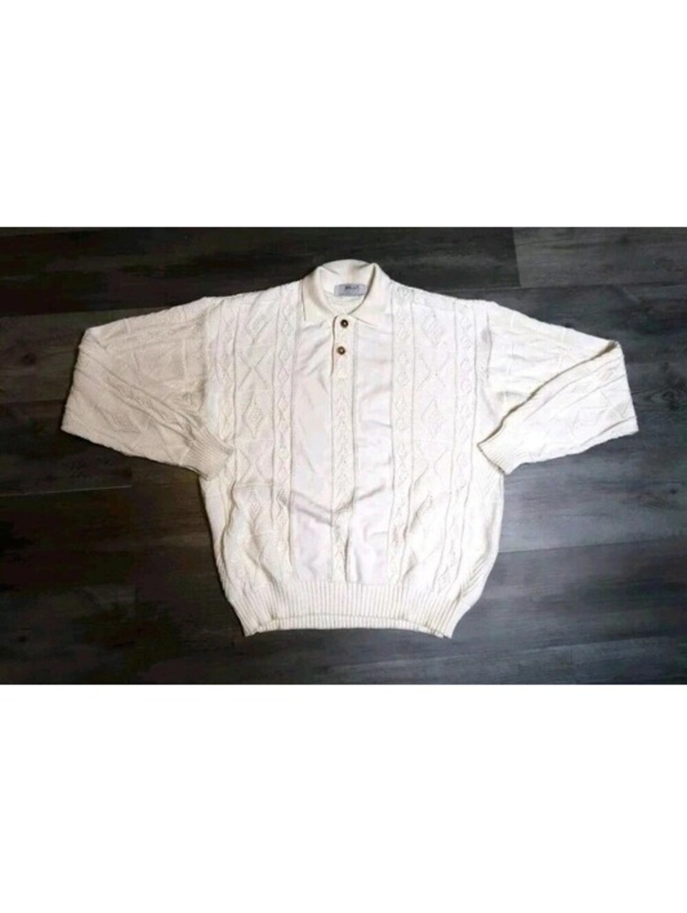 Bally Of Switzerland Designer Wool Fisherman Sweater Made In Italy Mens XL 48"